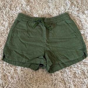 J. Crew Linen Green Drawstring Seaside Short Size XS